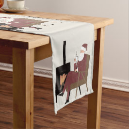 Caminho De Mesa Grande Chemin de Table Long Père Noël Cheminée