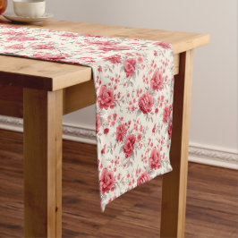 Caminho De Mesa Grande Chic Vermelho Francês: Elegância Distante na Sua M