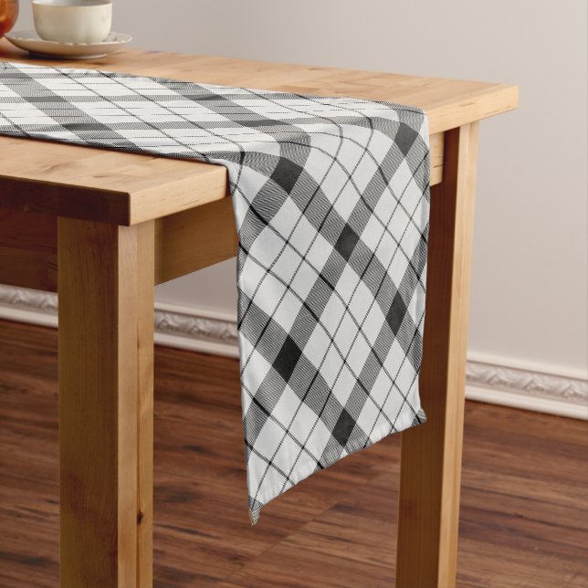 Caminho De Mesa Grande Clan MacFarlane Black and White Tartan (No Local)