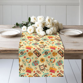 Caminho De Mesa Grande Colorido Corredor de Mesa Retro Groovy Pastel Aleg