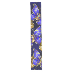 Caminho De Mesa Grande Composição com borboletas de safira