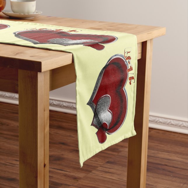 Caminho De Mesa Grande Coração Magic Yellow Mesa Runner House Linen (No Local)