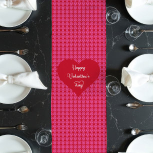 Caminho De Mesa Grande Corações Vermelhos Rosa Romântico Feliz Dia dos Na