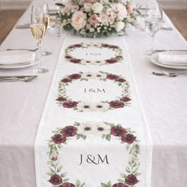 Caminho De Mesa Grande Coroa Botânica Borgonha Decoração de Casamento Rec