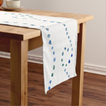 Corredor de Mesa Pontos Costeiros em Aquarela