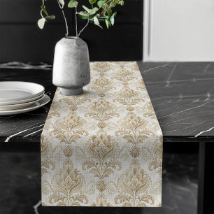 Caminho De Mesa Grande Decor Elegante de Mesa de Ivory Damask da Watercol
