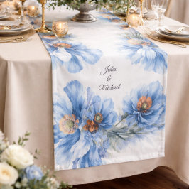 Caminho De Mesa Grande Decoração de casamento com coroa botânica azul rec