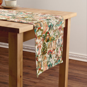 Caminho De Mesa Grande Divertido, Festivo e Natais vintages Coloridos Eph