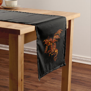 Caminho De Mesa Grande Dragão Flaming em Preto
