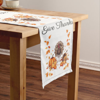 Caminho De Mesa Grande Elegant Thanksgiving "Give Thanks" Table Runner