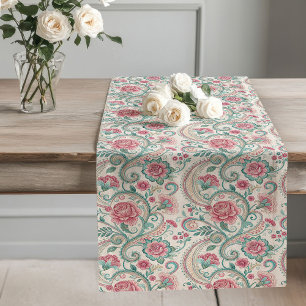 Caminho De Mesa Grande Elegante Victorian Floral Mesa Runner Vintage