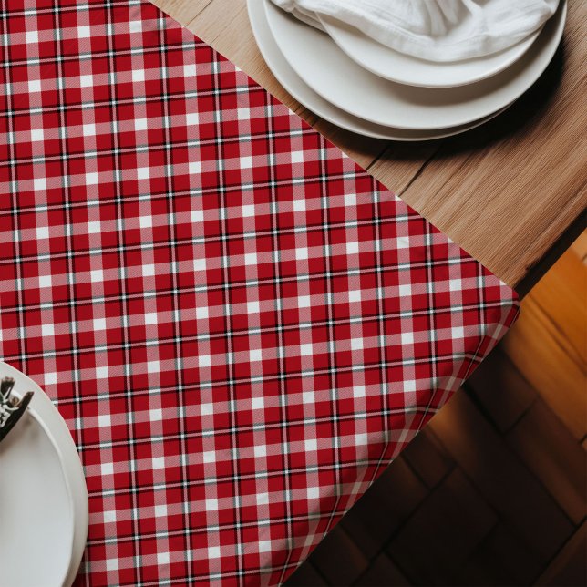 Caminho De Mesa Grande Ênfase de Mesa Lumberjack Xadrez Preto Vermelho (Red Black Plaid Runner Lumberjack Table Accent)