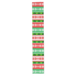 CAMINHO DE MESA GRANDE ENFEITES DE NATAL DESIGN VERDE BRANCA VERMELHA