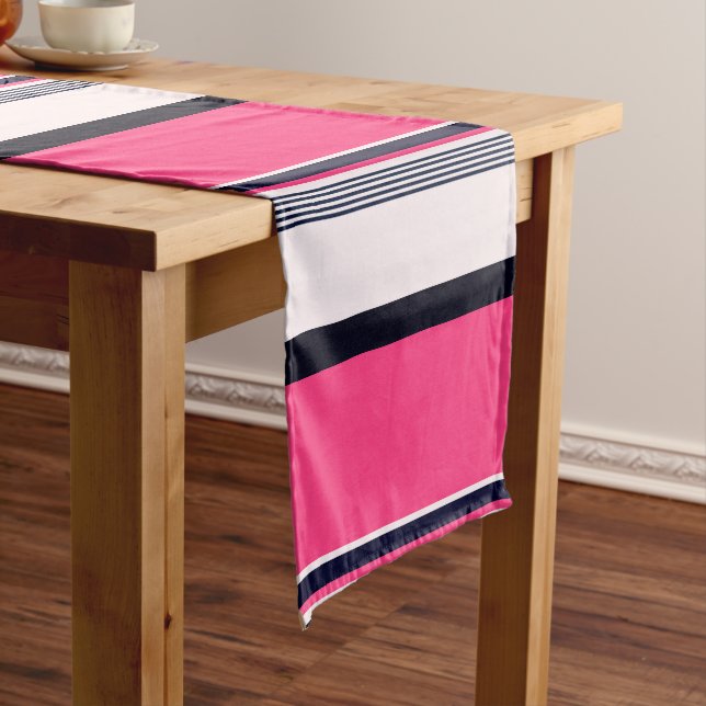 Caminho De Mesa Grande Fitas Uniformes Rosa (No Local)