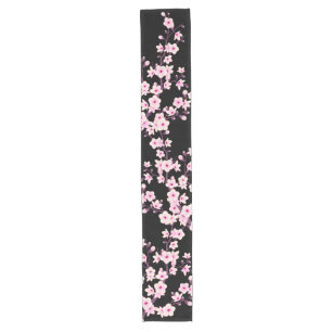 Caminho De Mesa Grande Floral Cereja Flor Cor-de-Rosa