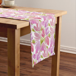 Caminho De Mesa Grande Floral de Cor da Água Púrpura da Fuchsia