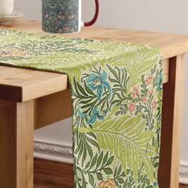 Caminho De Mesa Grande Floral Foliage Vintage William Morris Larkspur