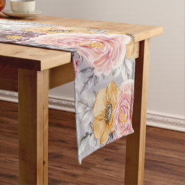 Caminho De Mesa Grande Floral Rosa Moderno Elegante  