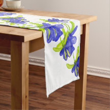 Flores Indigo Iris Aquarela Pintura Mão