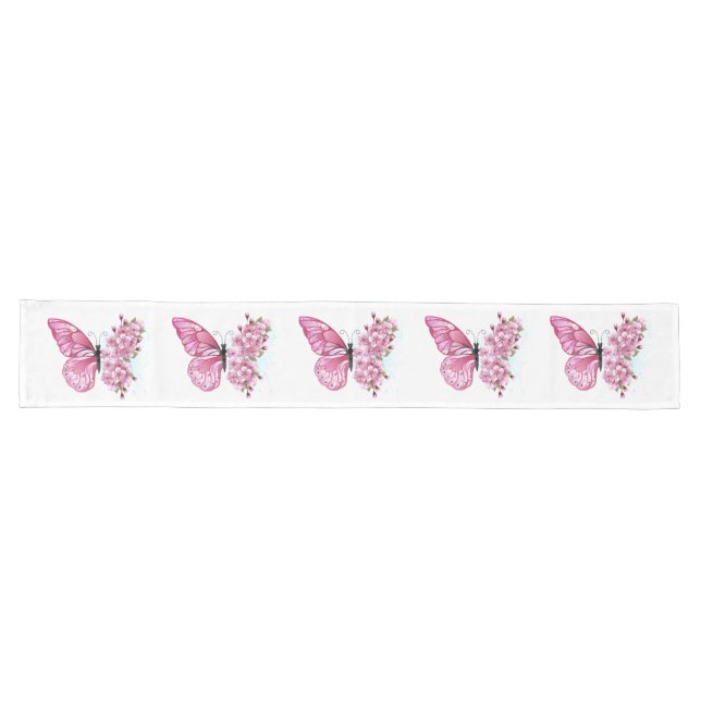 Caminho De Mesa Grande Flower Butterfly with Pink Sakura (Horizontal)