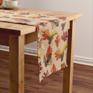 Caminho De Mesa Grande Folhas de outono e Acorn Design Longo Mesa Runner
