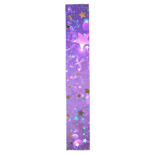 Caminho De Mesa Grande Fundo de folhas roxas com estrelas