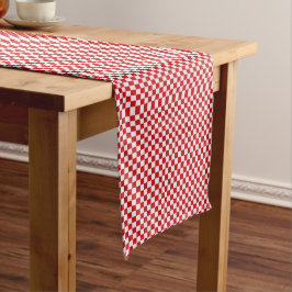 Caminho De Mesa Grande Gingham Vermelho E Branco Verificado