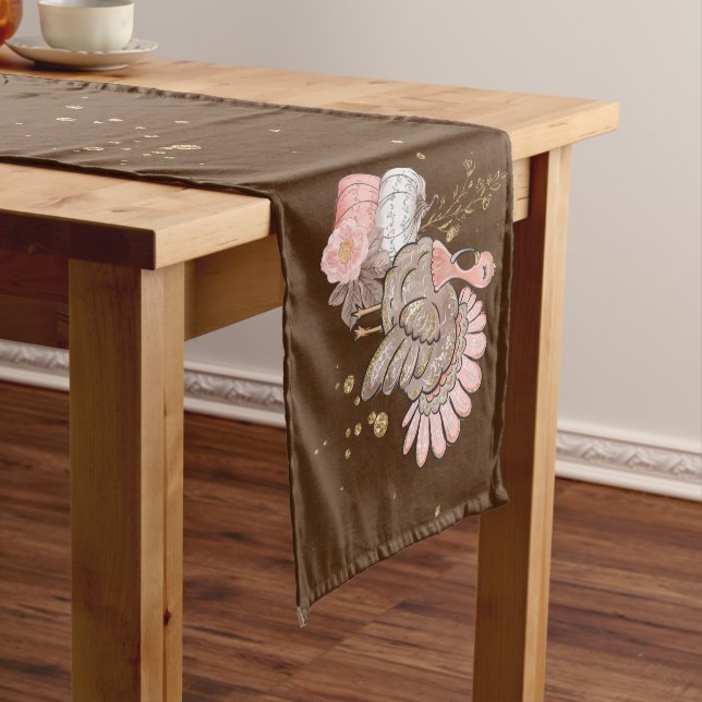 Caminho De Mesa Grande Gobbler Turquia e Pumpkins (No Local)