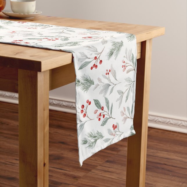 Caminho De Mesa Grande Holiday Berries & Pine Table Runner – Winter (No Local)