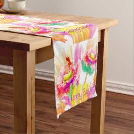 Caminho De Mesa Grande Hoppy Floral Bunny Tablerunner