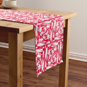 Caminho De Mesa Grande Ilusões de abstrato vermelho-branco