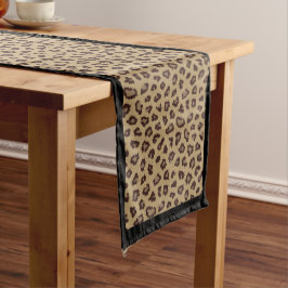 Caminho De Mesa Grande Impressão Leopardo com Borda