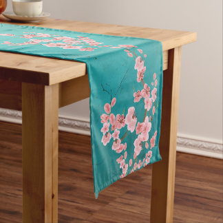 Caminho De Mesa Grande Italian-Inspired Cherry Blossom Green