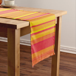 Caminho De Mesa Grande Listras Laranja Vermelho Amarelo