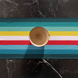 Caminho De Mesa Grande Listras vermelhas e amarelas entre sombras azuis