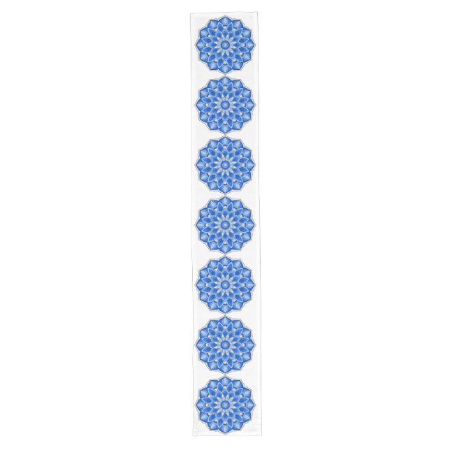 Caminho De Mesa Grande Mandala em azul (Frente)