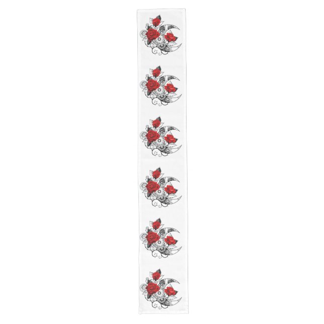 Caminho De Mesa Grande Mechanical Crescent with Red Roses (Frente)