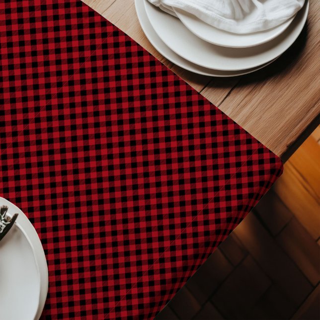 Caminho De Mesa Grande Mesa Clássica Buffalo Runner Red e Black Xadrez (Classic Buffalo Table Runner Red and Black Plaid)