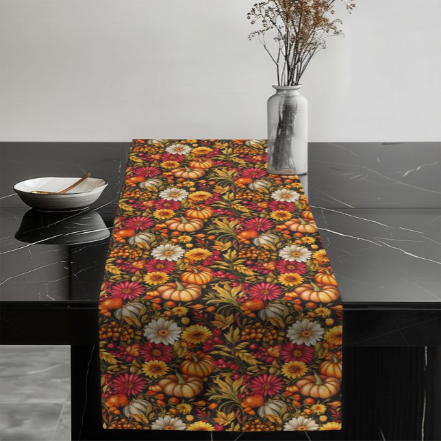 Caminho De Mesa Grande Mesa Floral eterno Quente Ficha Terrestre Quente (Timeless Fall Floral Table Runner Warm Earthy Tone)