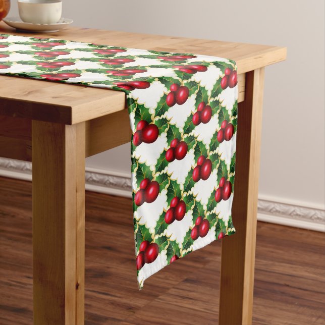 Caminho De Mesa Grande Mesa Runner-Christmas Red Holly (No Local)