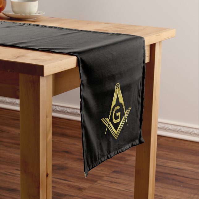 Caminho De Mesa Grande Mesas Masônicas Douradas e Pretas | Freemason (No Local)