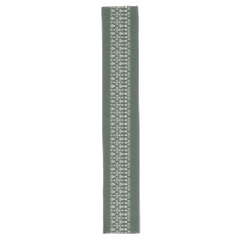 Caminho De Mesa Grande Modern Green Runner with Intricate White Design