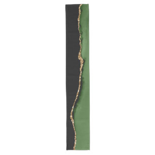 Caminho De Mesa Grande Monograma Dourado de brilho e agitação verde
