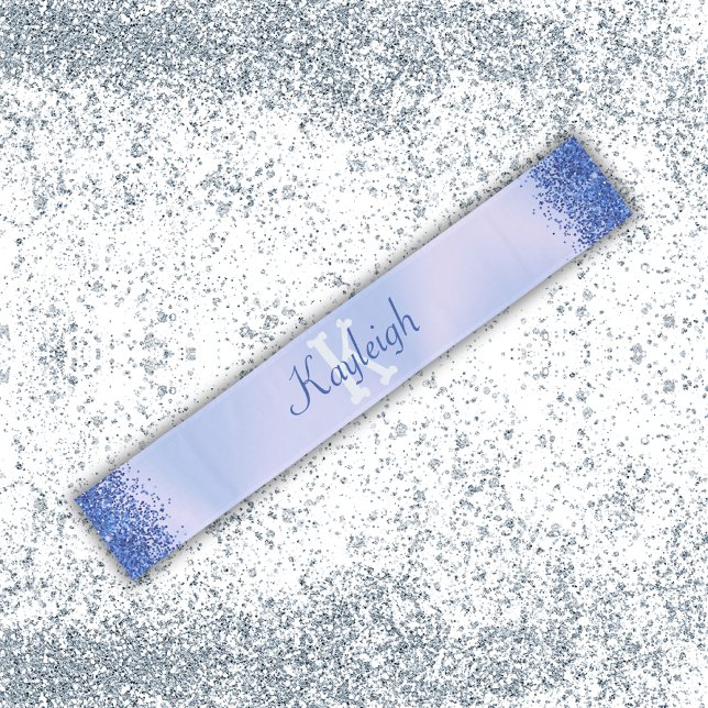 Caminho De Mesa Grande Monograma Simples Azul Brutado de Metal e Largura  (Criador carregado)