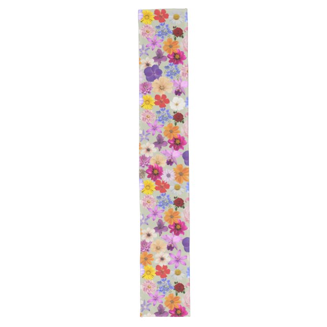 Caminho De Mesa Grande Natural Bloom: Floral Pattern Table Runner (Frente)