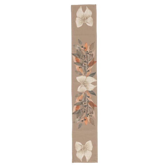 Caminho De Mesa Grande Neutral “Thanksgiving Taupe Leaves” Table Runner (Frente)