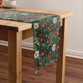 Caminho De Mesa Grande Nostalgia francesa do Natal Vermelho Vintage