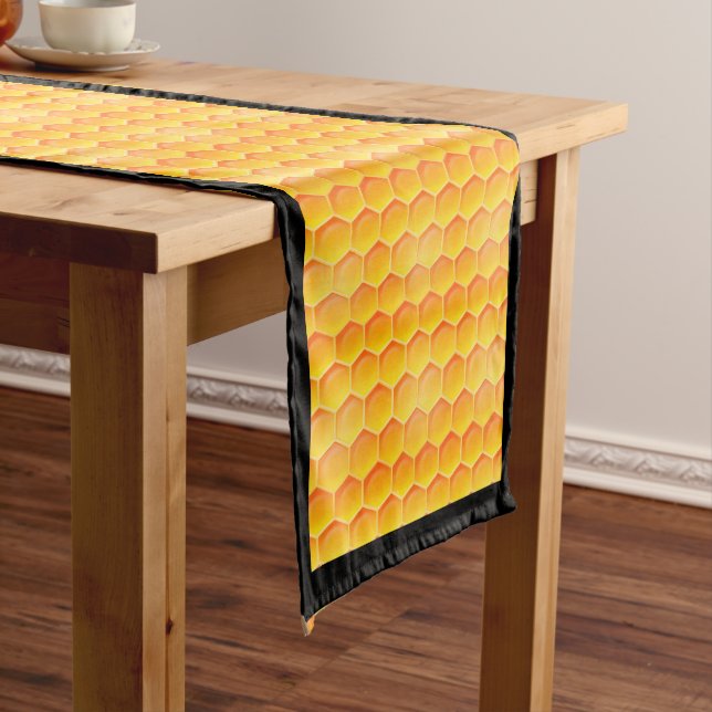 Caminho De Mesa Grande Ouro Honeycomb Pattern (No Local)