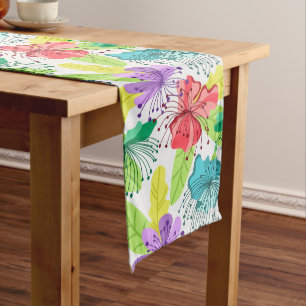 Caminho De Mesa Grande Padrão contínuo de flores tropicais