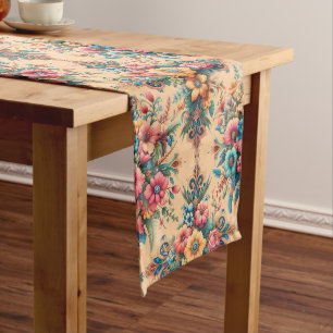 Caminho De Mesa Grande Padrão de Flor de Pêssego Bonito